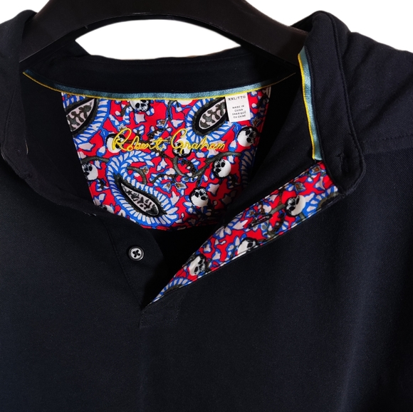Robert Graham black collared polo - Picture 4 of 4